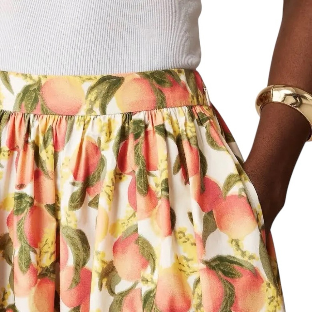 NWT J. Crew A-line Flowy Maxi Skirt in Peach Print - Size 2 - Picture 4 of 16